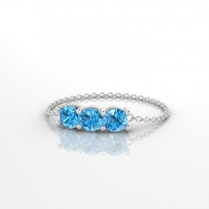 Chaîne Clymène Bague Topaze en Or blanc 18k