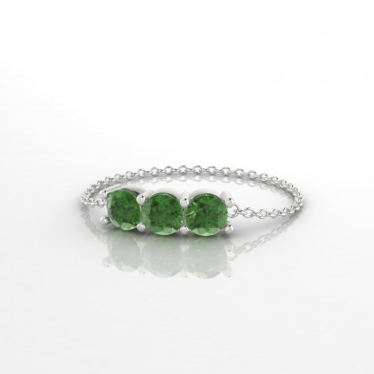 Chaîne Clymène Bague Tourmaline en Or blanc 18k