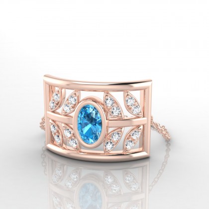 Chaîne Eden Bague Topaze en Or rose 18k