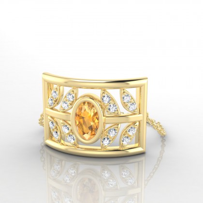 Chaîne Eden Bague Citrine en Or jaune 18k