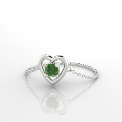 Chaîne Lina Bague Tourmaline en Argent 925