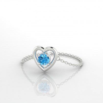 Chaîne Lina Bague Topaze en Or blanc 18k
