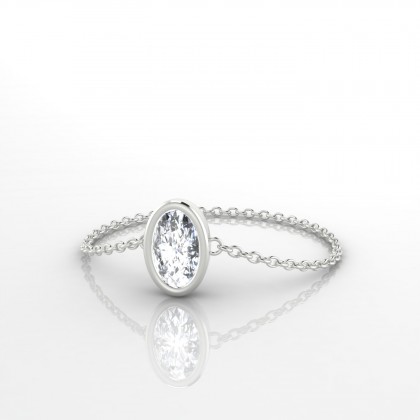 Chaîne Lueur Bague Diamant en Argent 925