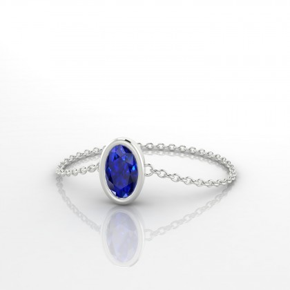 Chaîne Lueur Bague Saphir en Or blanc 18k