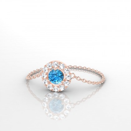 Chaîne Marie-Noëlle Bague Topaze en Or rose 18k