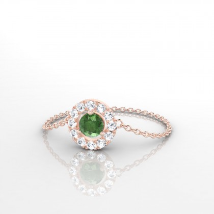 Chaîne Marie-Noëlle Bague Tourmaline en Or rose 18k