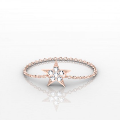 Chaîne Mini Capella Bague Diamant en Or rose 18k