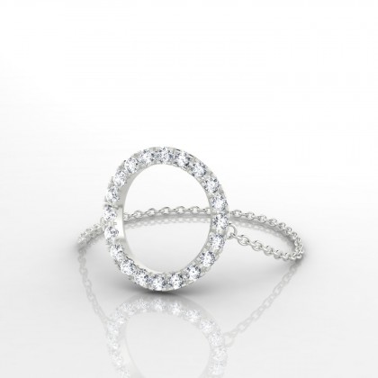 Chaîne Mini Cycle Bague Diamant en Argent 925
