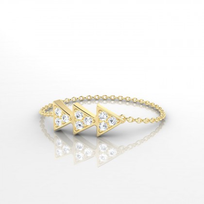 Chaîne Ode Bague Diamant en Or jaune 18k