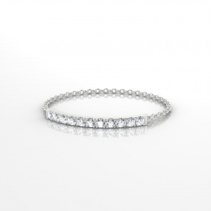 Chaîne Radieuse Bague Diamant en Argent 925