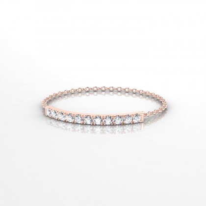 Chaîne Radieuse Bague Diamant en Or rose 18k