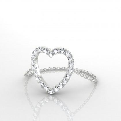Chaîne Romance Bague Diamant en Or blanc 18k