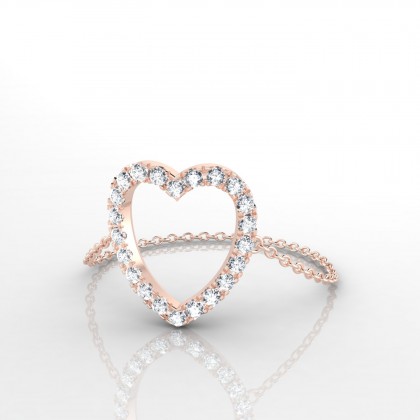 Chaîne Romance Bague Diamant en Or rose 18k