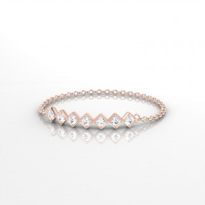 Chaîne Sofia Bague Diamant en Or rose 18k