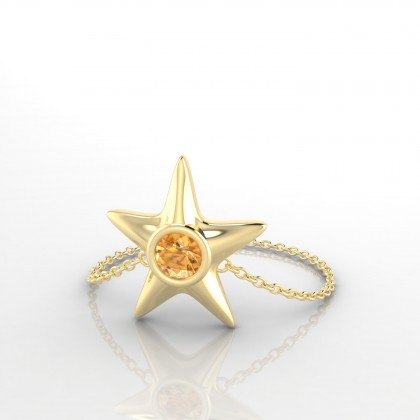 Chaîne Starla Bague Citrine en Or jaune 18k