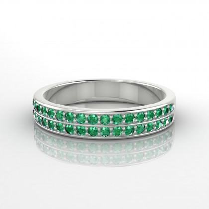 Charmante Bague Emeraude en Argent 925