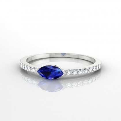 Déméter Bague Saphir Marquise en Argent 925