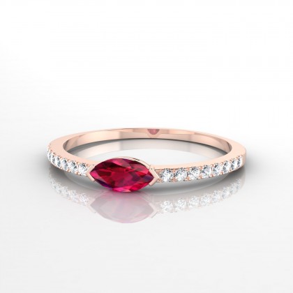 Déméter Bague Rubis Marquise en Or rose 18k
