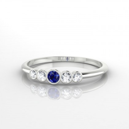 Dionysos Bague Saphir en Or blanc 18k