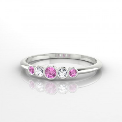 Eole Bague Saphir rose en Argent 925