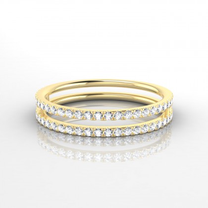 Evasion 2 rangs Bague Diamant en Or jaune 18k