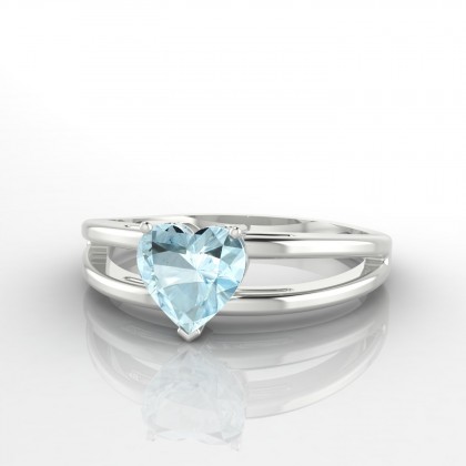 Eve Bague Aigue-marine en Or blanc 18k