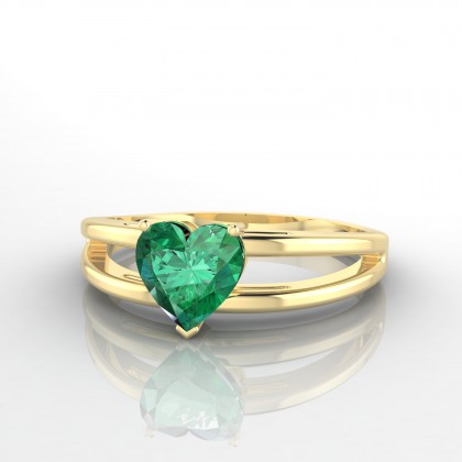 Eve Bague Emeraude en Or jaune 18k