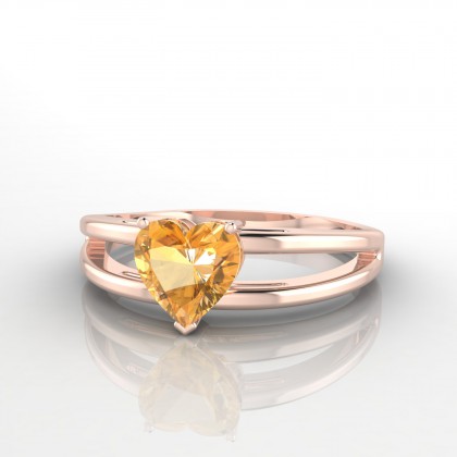 Eve Bague Citrine en Or rose 18k
