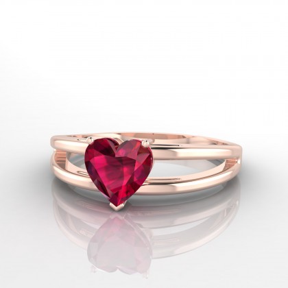 Eve Bague Rubis en Or rose 18k
