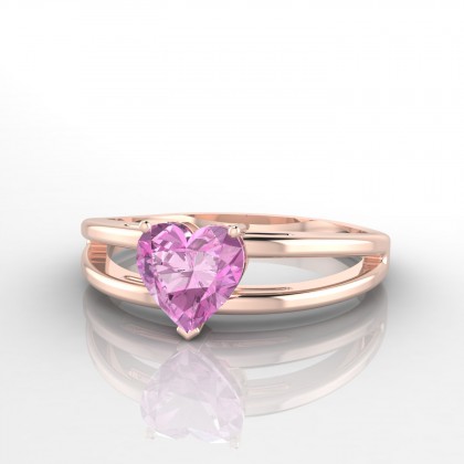 Eve Bague Saphir rose en Or rose 18k
