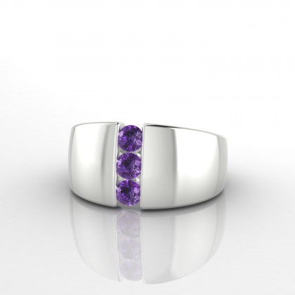 Exception Bague Améthyste en Or blanc 18k