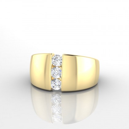 Exception Bague Diamant en Or jaune 18k