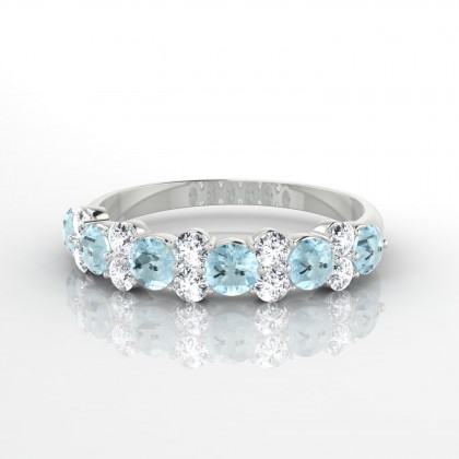 Exceptionnelle Bague Aigue-marine en Or blanc 18k