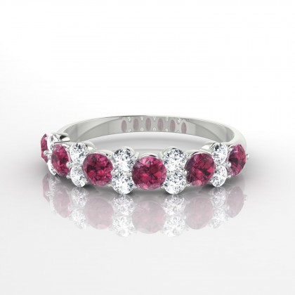 Exceptionnelle Bague Grenat en Or blanc 18k