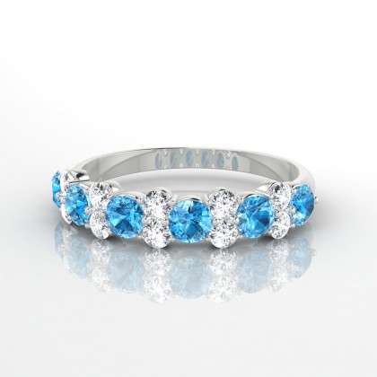 Exceptionnelle Bague Topaze en Or blanc 18k