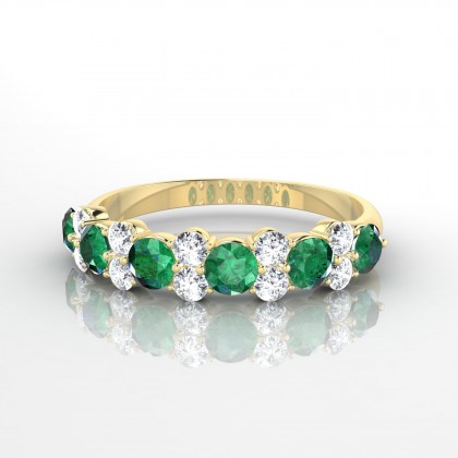 Exceptionnelle Bague Emeraude en Or jaune 18k