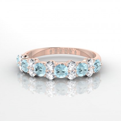 Exceptionnelle Bague Aigue-marine en Or rose 18k