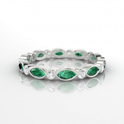 Galante Bague Emeraude en Or blanc 18k