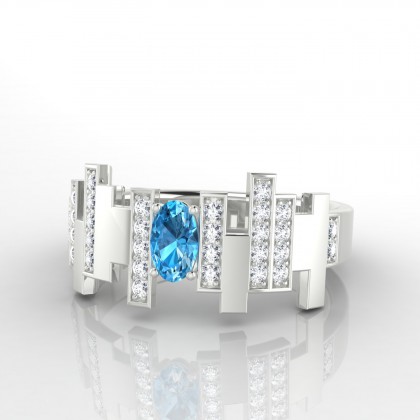 Gramercy Bague Topaze en Or blanc 18k