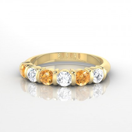 Grandiose Alternée Bague Citrine en Or jaune 18k