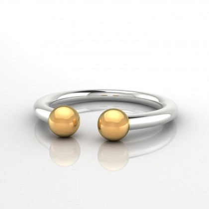 Héméra Bague Perle d'eau douce dorée en Or blanc 18k