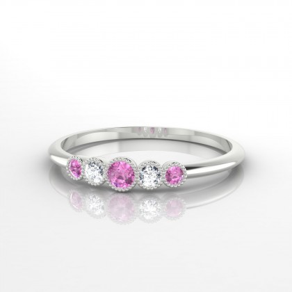Heraclès Bague Saphir rose en Argent 925