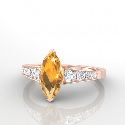 Hermine Bague Citrine en Or rose 18k