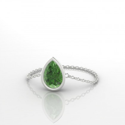 Chaîne Idylle Bague Tourmaline en Argent 925
