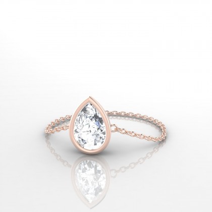Chaîne Idylle Bague Diamant en Or rose 18k