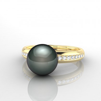 Iovana Bague Perle de Tahiti en Or jaune 18k