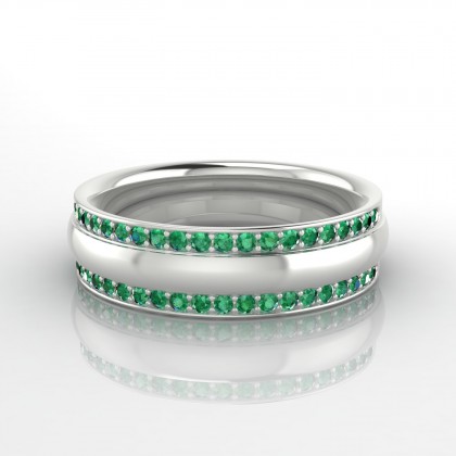 Irremplaçable Bague Emeraude en Or blanc 18k