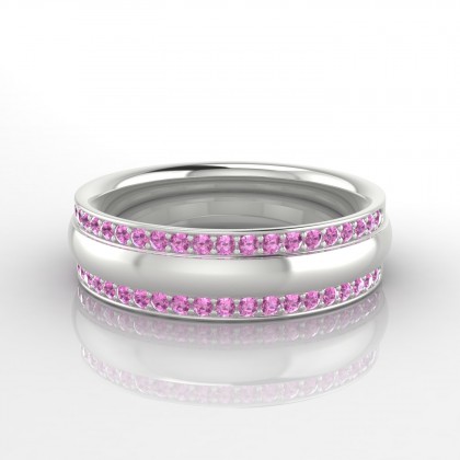 Irremplaçable Bague Saphir rose en Or blanc 18k