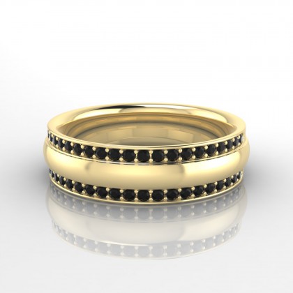 Irremplaçable Bague Diamant noir en Or jaune 18k