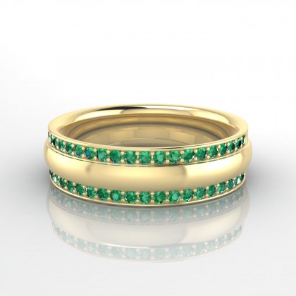 Irremplaçable Bague Emeraude en Or jaune 18k